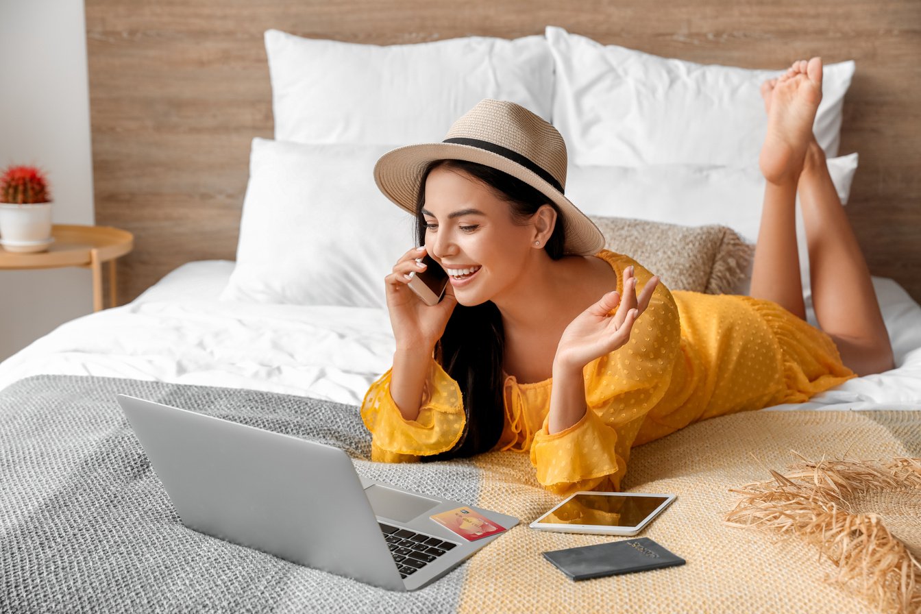 Woman Booking Tickets Online 