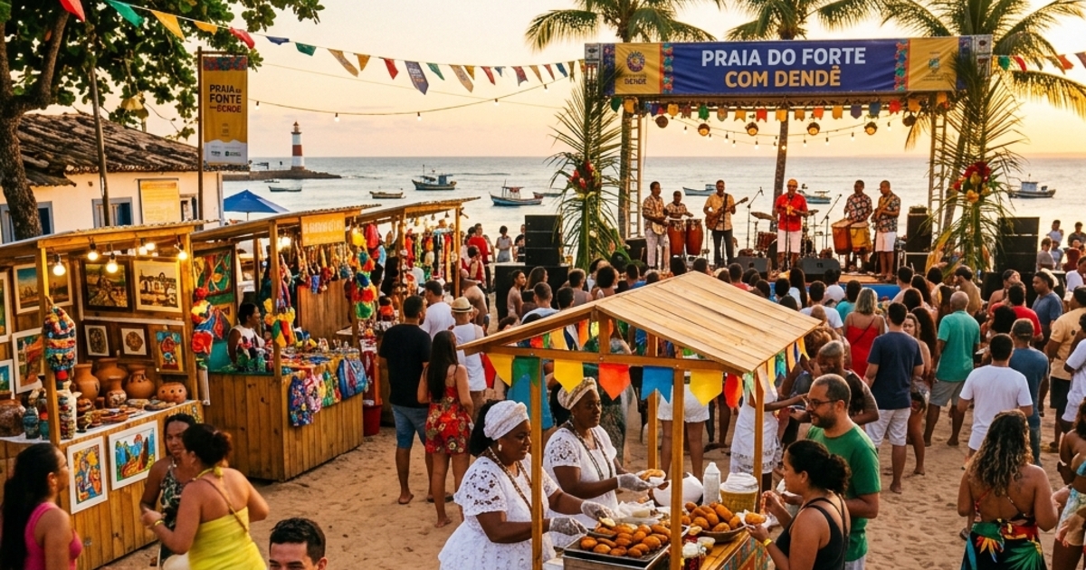Praia do Forte com Dendê 2026: festival de arte, cultura e gastronomia na Bahia